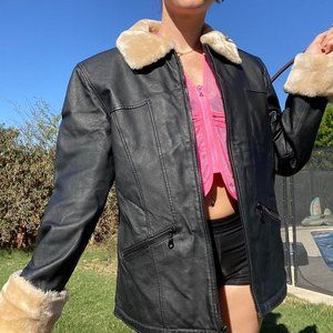 Middlebrook park genuine leather jacket with faux fur lining